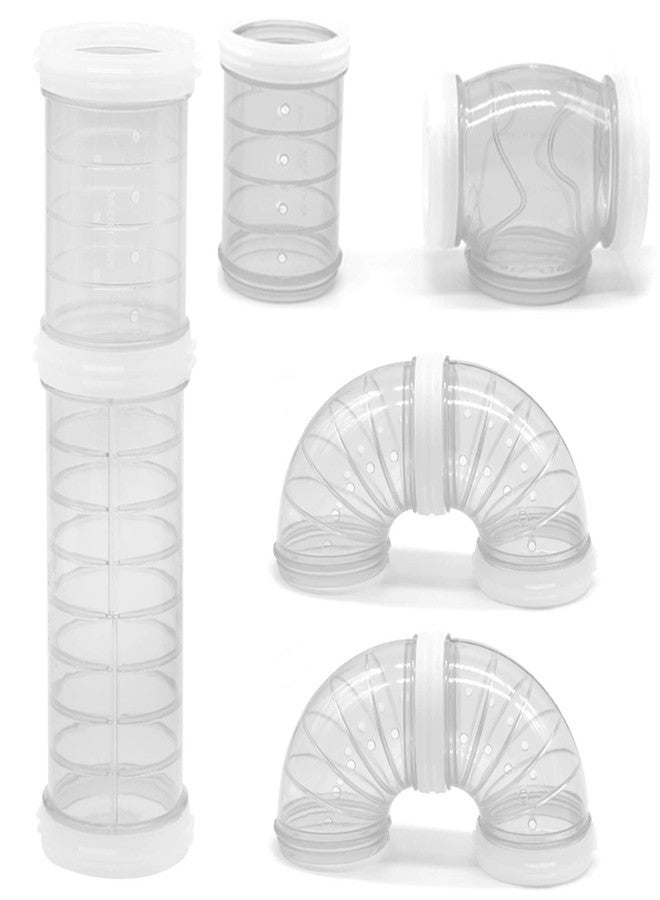 Besimple Hamster Tube Set, 8 Pack Transparent Curved Pipe Pet Cage Tunnel, DIY Creative Connection Tunnel, External Sports Tube for Mouse, Rat and Other Small Animals - Image 1